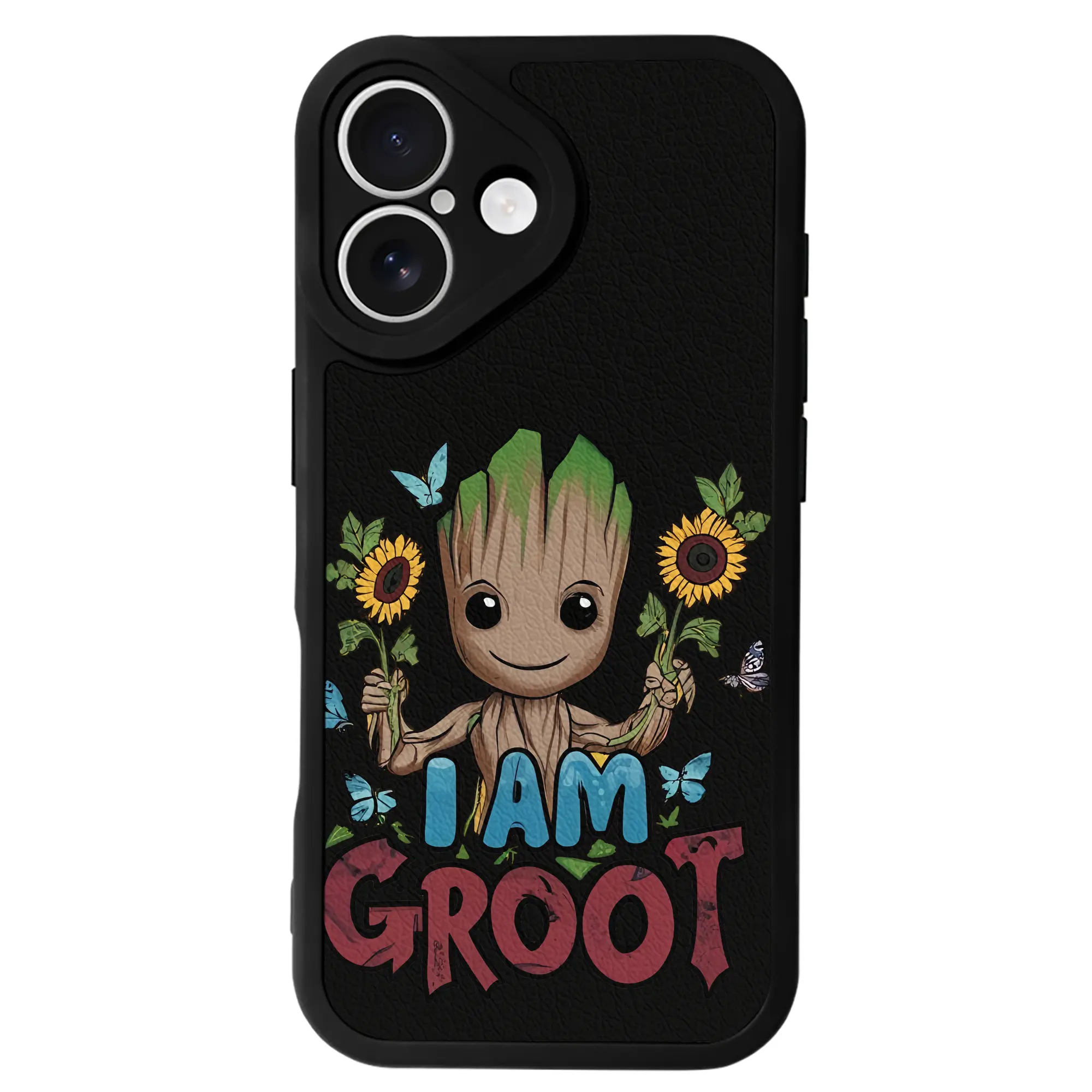 アベンジャーズ (Avenjāzu) グッズ グルート（Groot） - IPhone 16シリーズ対応 ・ シリコンスマホケース ・ レザー調 ・ 高精度フィット ・ 耐衝撃 ・ ワイヤレス充電対応 ・ 精密カット